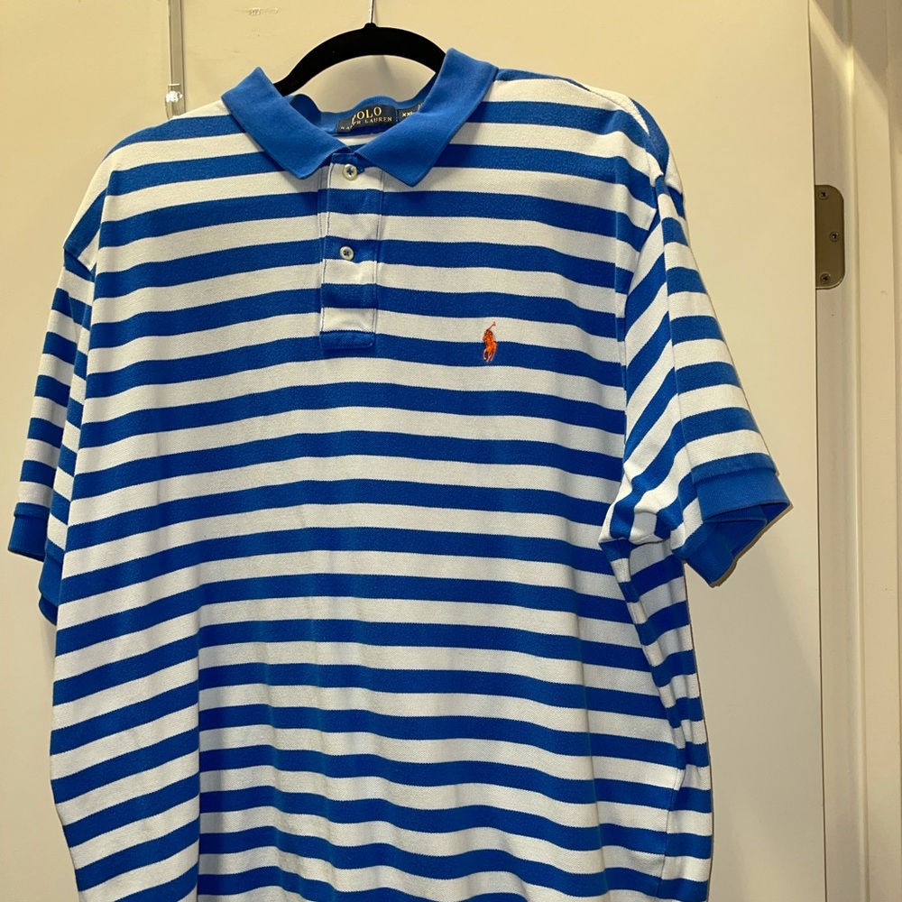 Polo by Ralph Lauren horizontal blue and white XXL